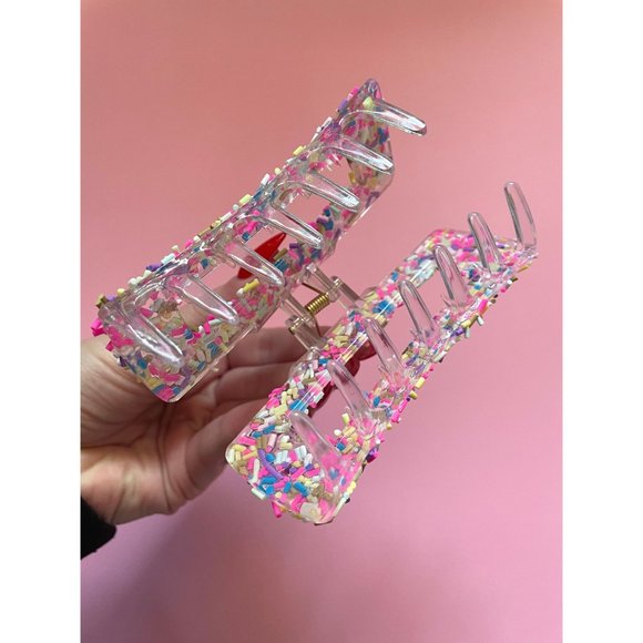 Confetti Sprinkle Hair Claw Clip Hair Accessories Birthday Gift - Picture 3 of 6